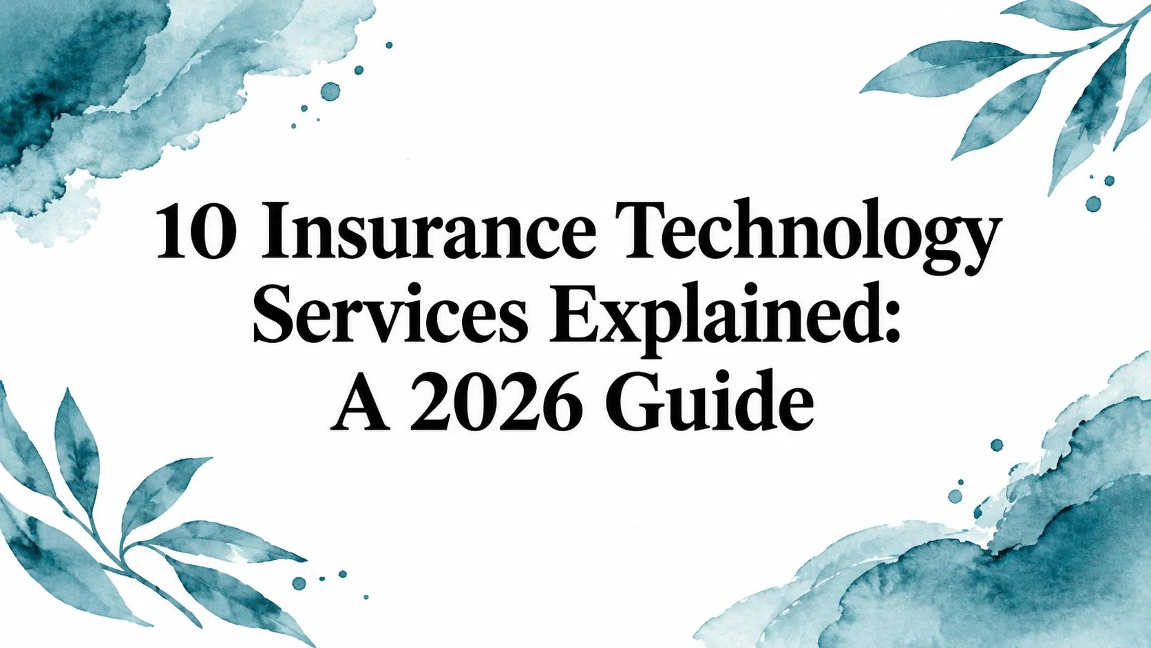 10 Insurance Technology Services Explained: A 2026 Guide